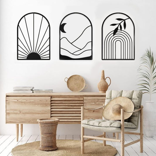 Classic Metal Wall Art Panels, 3-Piece Laser Cut