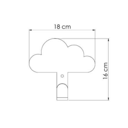 Laser-cut metal wall hanger in a Cloud shape, perfect for children’s room decoration