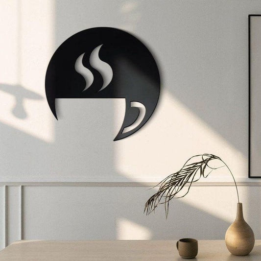 Round Metal Wall Sign Metal Wall Art Laser cut for Kitchens Homeowners, Coffee Shops, Home Coffee Corner
