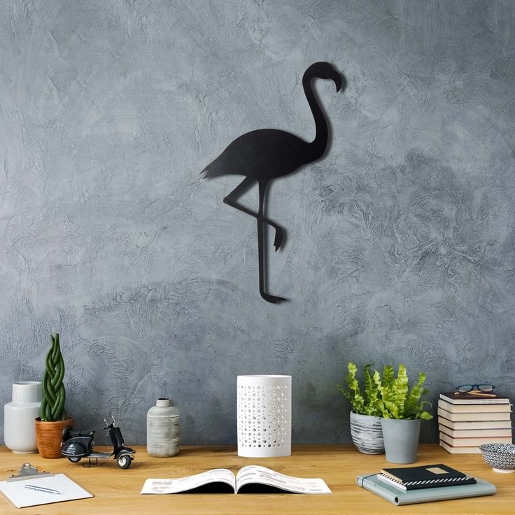 Modern laser-cut wall art in a flamingo design