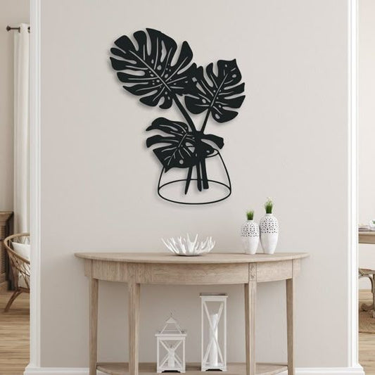 Tropical Monstera Metal Wall Art Panel – Stylish Home Décor