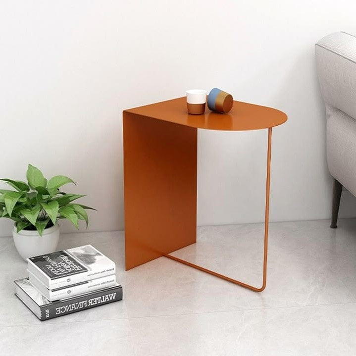 Modern Metal Side Table with Magazine Holder