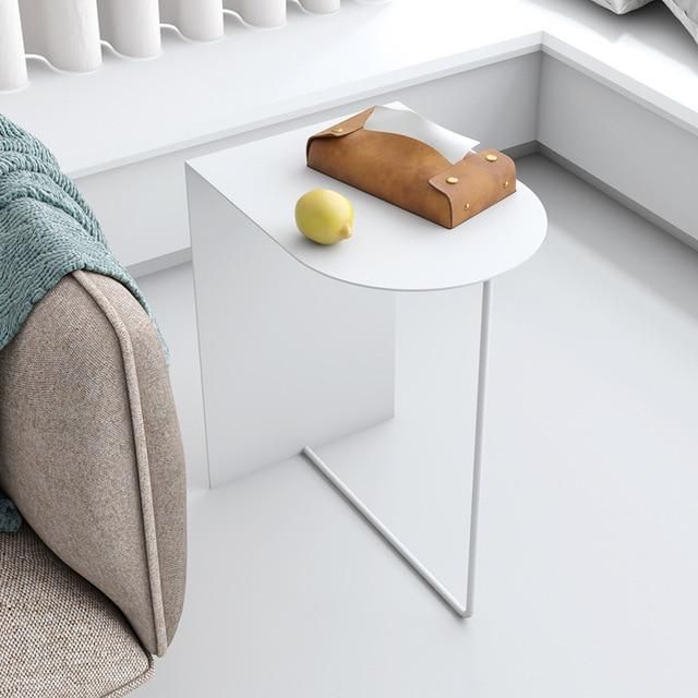 Modern Metal Side Table with Magazine Holder