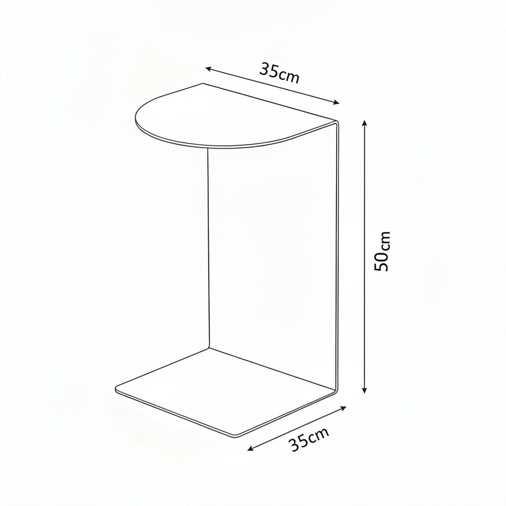 Metal L-Shaped Side Table