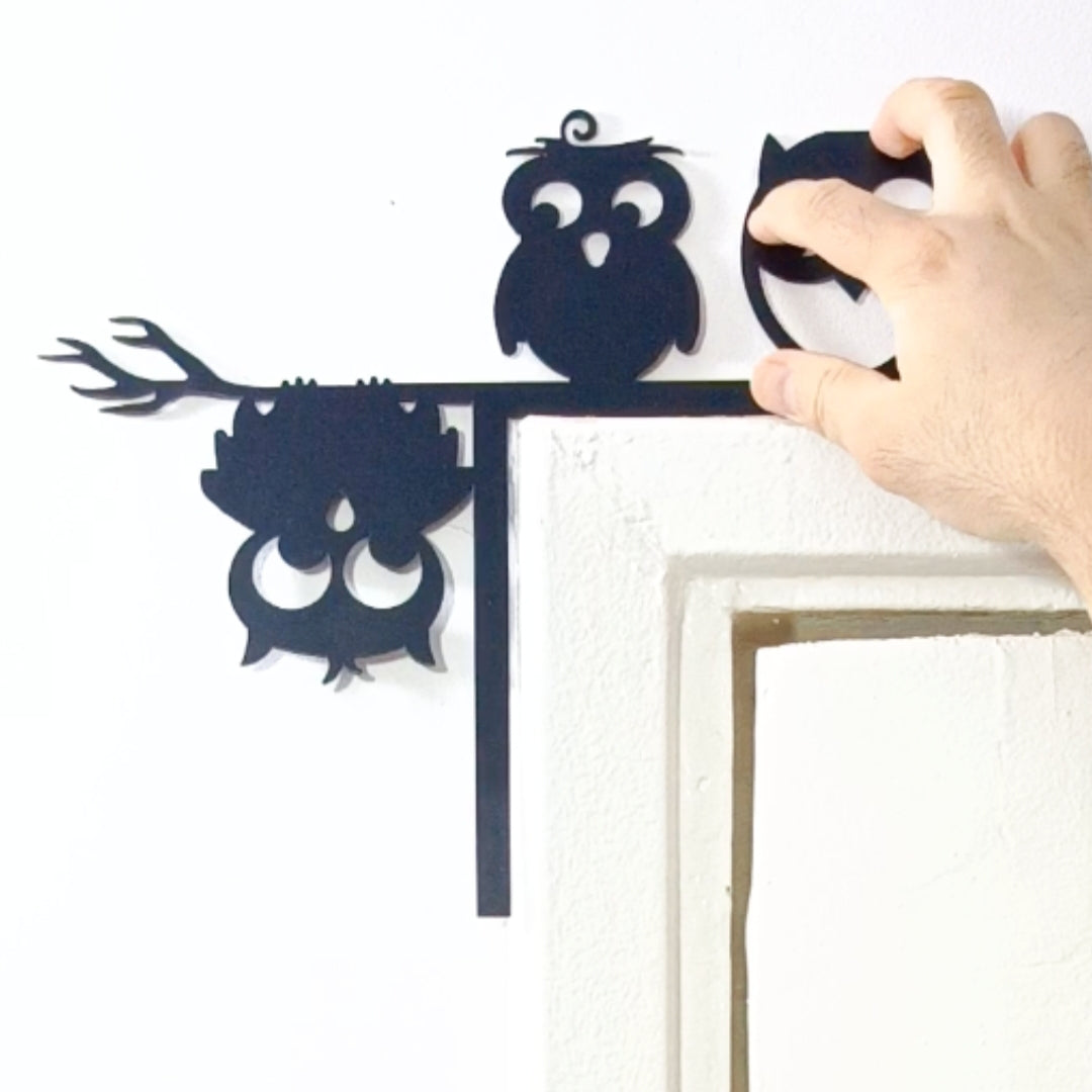 Metal Cute Owl Door Corner / Window Accent / Corner Accent / Door Decor